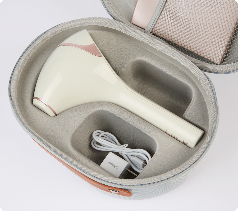 Epilaser 980 hair removal travel case with device and charger